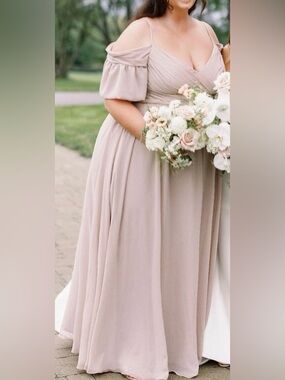 SORELLA VITA- 8892- Vintage Rose Chiffon Maxi Dress- Plus size bridesmaid dress
